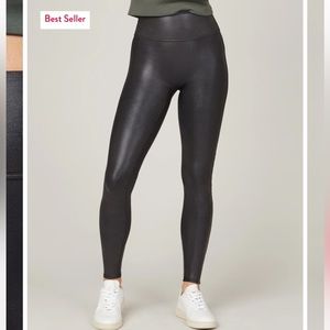 SPANX Faux Leather Leggings. Black. Size small. Regular length.
